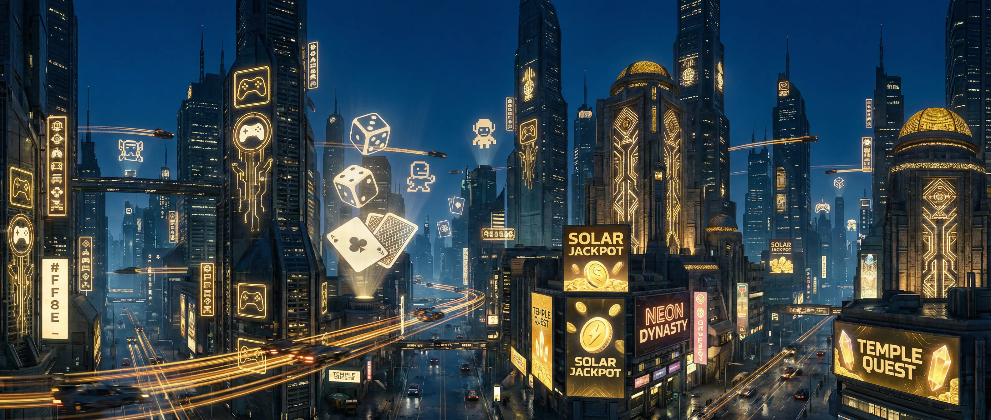 东升国际 - 赛博朋克太阳神殿不夜城全景